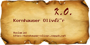 Kornhauser Olivér névjegykártya
